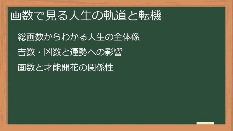 画数で見る人生の軌道と転機