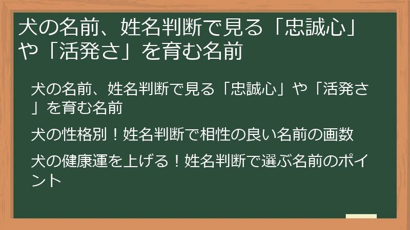 犬の名前、姓名判断で見る「忠誠心」や「活発さ」を育む名前