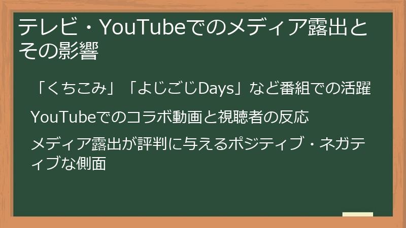 テレビ・YouTubeでのメディア露出とその影響